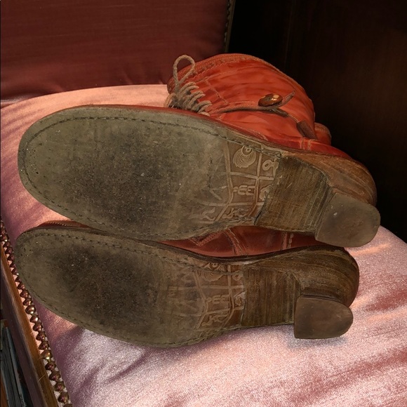 Rare Dkode Orange Leather Boot Size 38 - Picture 5 of 8
